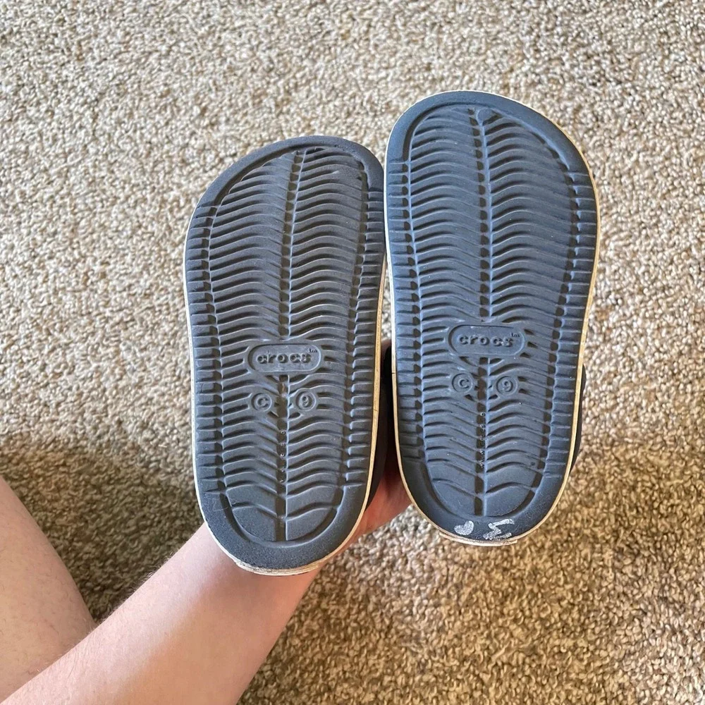 Crocs Toddler Size C 9 Boys Classic Clogs Slip-On Shoes Blue Red Dino Dog Space